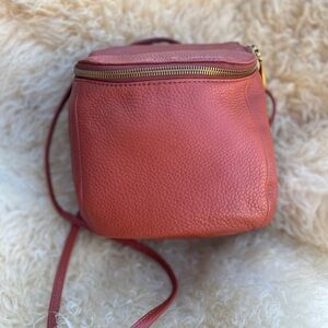 HOBO mini backpack crossbody shoulder bag rust leather gold accent
